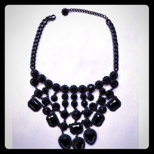 Zara Jet Black Fancy Faceted Necklace - Like New